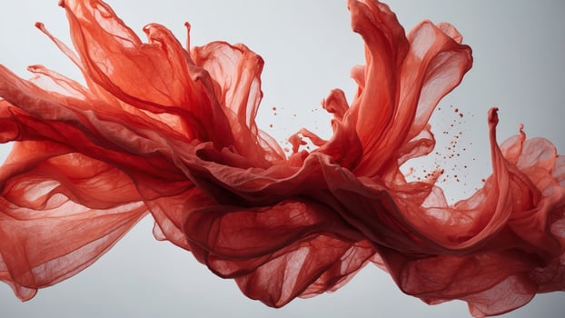 Red pastel ink watercolor splash on white. photo