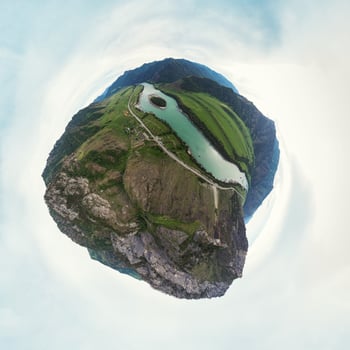 360 spherical panorama of Katun river photo