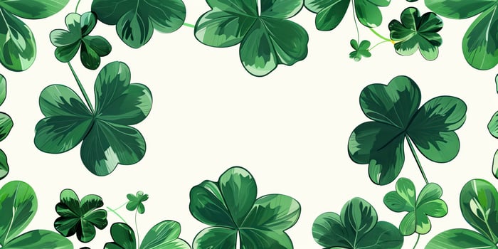 Lucky clover leaves on a white background, perfect for st. Patrick's day. This elegant illustration symbolizes hope and prosperity with a festive twist photo