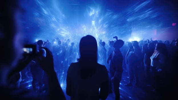 Closeup of a motion sensor camera, tracking audience members movements as they interact with the performance in an immersive theater. photo