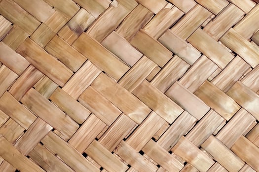 Handmade Brazilian Rug, Woven Palm Straw Pattern photo
