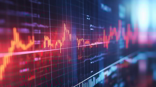 Stock market graph displaying increasing indicators, suggesting a possible uptrend in the financial market photo