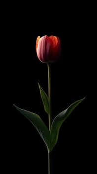 Tulip isolated on black background photo