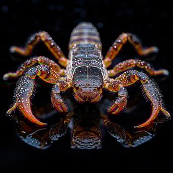 Scorpion isolated on black background photo