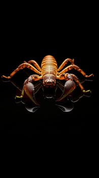 Scorpion isolated on black background photo