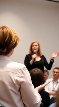 Businesswoman Speaks at Conference photo