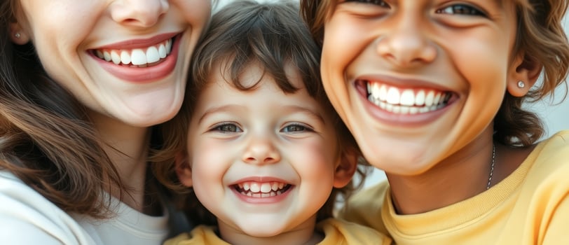 Happy Family Portrait With Big Smiles photo