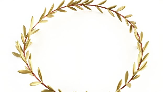 Golden Leaf Wreath on White Background photo