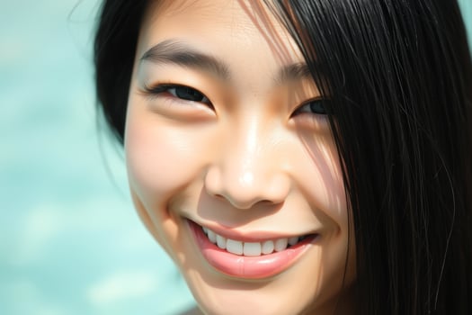Closeup of a Young Woman Smiling photo