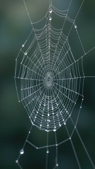 Dew Drops on a Spiderweb photo