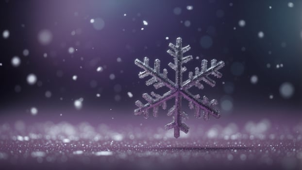 Medium purple background with snowflakes. photo