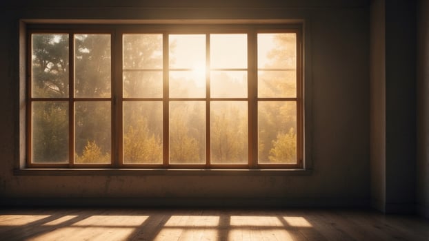 Sunlight Through Vintage Window Blank Space. photo