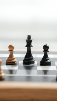 Black Chess King on a Chessboard photo