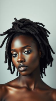 Portrait of a Black Woman with Braids photo