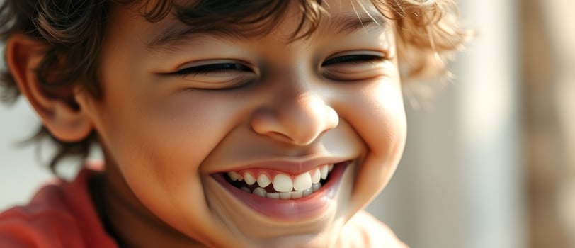 Little boy with big smile photo