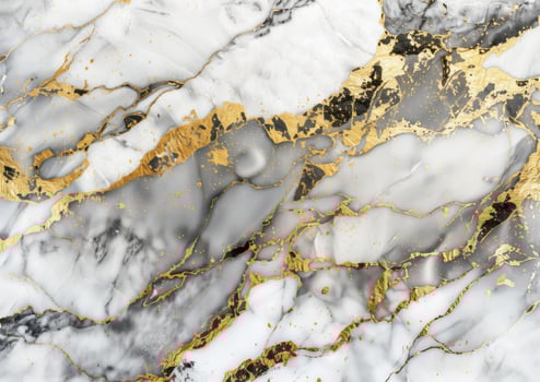Elegant abstract background featuring a white marble texture adorned with stunning gold veins photo