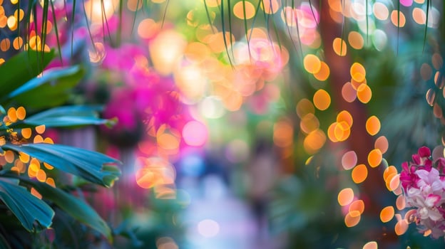 The botanical garden event is a sensory overload with colors and shapes blending in a blur photo