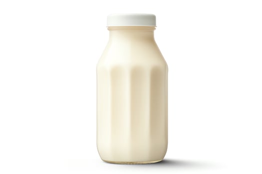 Single cream bottle depicted in highresolution, DiCut style, isolated on a white background, with no watermarks, logos, letters, or shadows photo