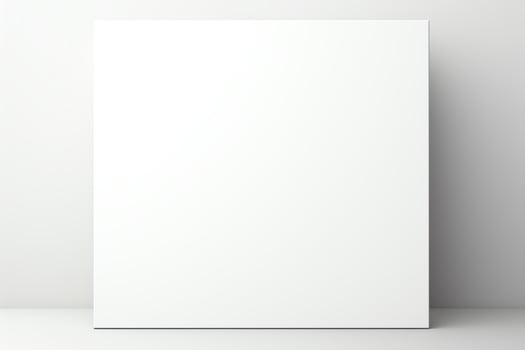 Blank white poster on a white background photo