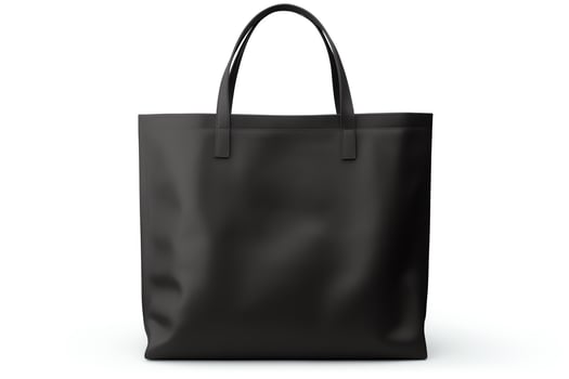 Create a professional, minimal, black tote bag mockup photo