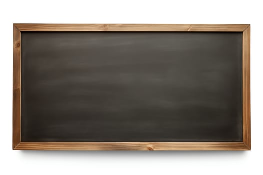 chalkboard with wooden frame isolated on white background. photo