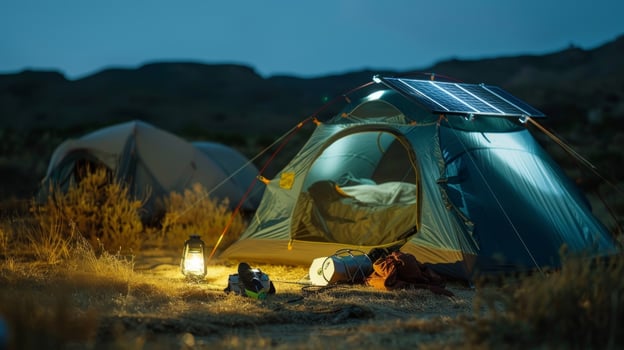 The tents solar panels have a high conversion rate allowing for efficient charging of electronic devices such as phones cameras and lanterns photo