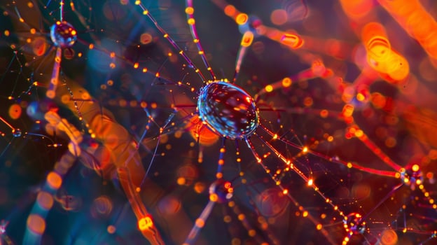 A closeup of the inner workings of a solar panel reveals the intricate network of wires and cells that make it function photo