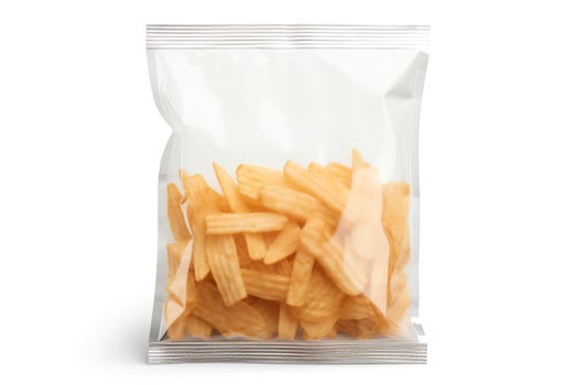 Transparent plastic bag of everyone's favorite snack. photo