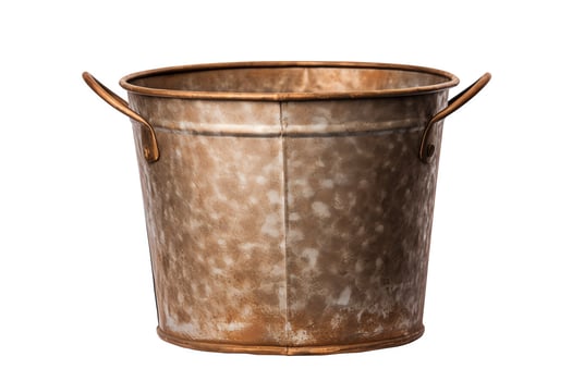 Create a realistic 3D rendering of a copper bucket photo