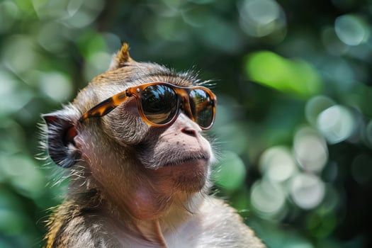 Monkey Sporting Trendy Sunglasses photo