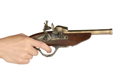 pistol on white photo