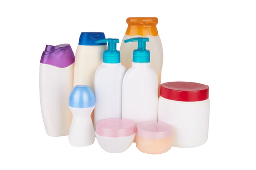 cosmetic products on white photo