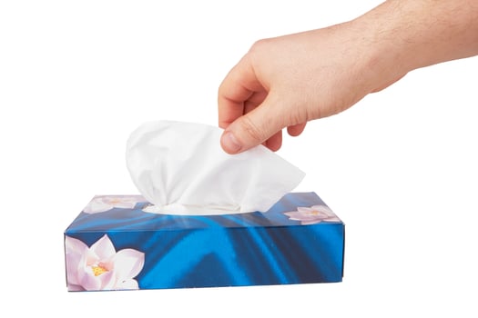 Tissue box on white photo