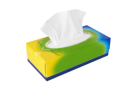 Tissue box on white photo