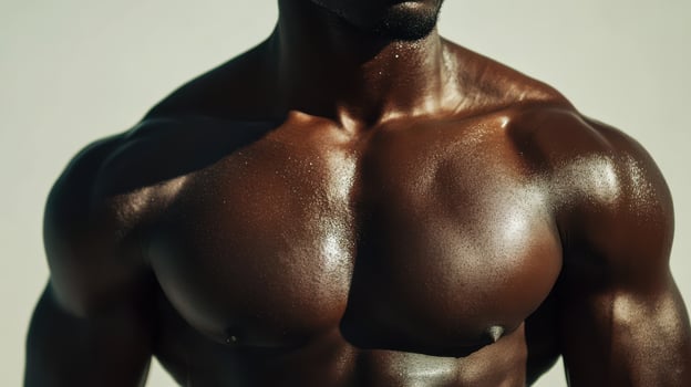 Athletic Black Torso Showcasing Strong Musculature photo