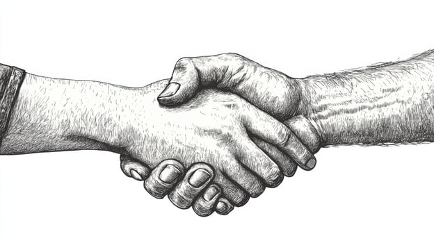 Two Hands Shaking in Agreement photo