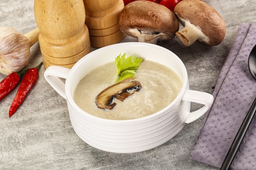 Delicous mushroom champignon cream soup photo