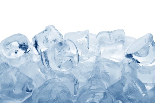 Ice cubes on white photo