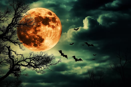 Background moon, clouds and sky on Halloween day photo