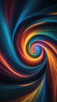 A colorful swirl of light and dark colors with a blue and green background. photo