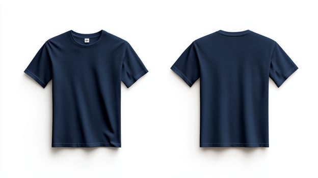 This navy blue short sleeve tshirt mockup is ideal for casual wear and retail ads, showcasing designs and inspiring fashion enthusiasts to express their style choices confidently photo