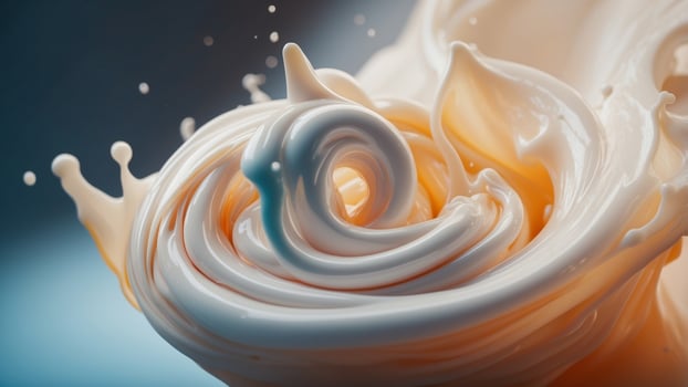 A white cream swirl with a splash of milk. photo
