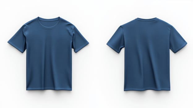 This navy blue tshirt mockup is perfect for casual wear, ideal for retail ads and fashion designs, offering a stylish, modern look for everyday outfits with comfort and versatility photo