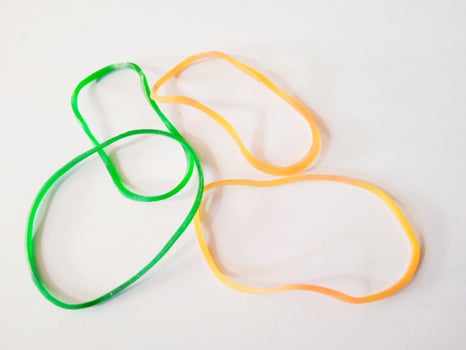 rubber bracelet with white background photo