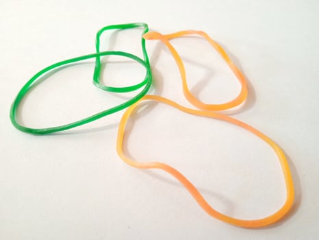 rubber bracelet with white background photo