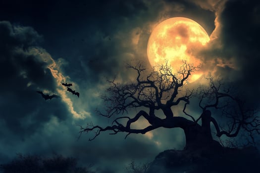 Background moon, clouds and sky on Halloween day photo