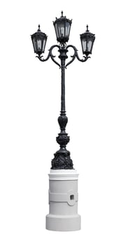 lamppost on white photo