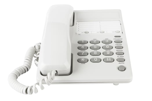 office telephone on white photo