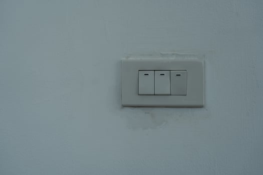 White modern light switch. photo