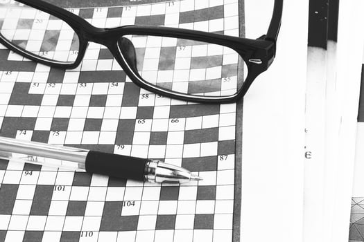 blank crossword as background photo